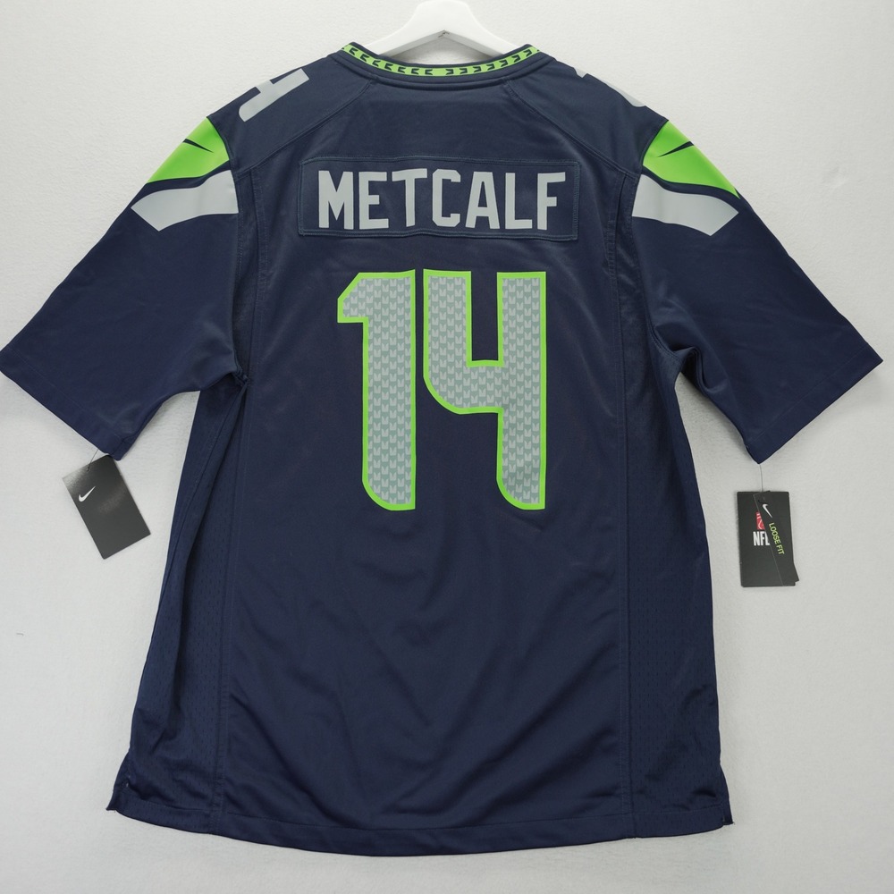 Nike NFL Seattle Seahawks DK Metcalf 14 Jersey Mens Large College Navy New